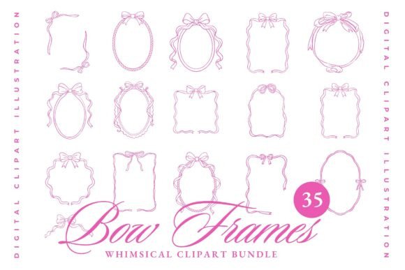 Ribbon Bow Coquette Frames