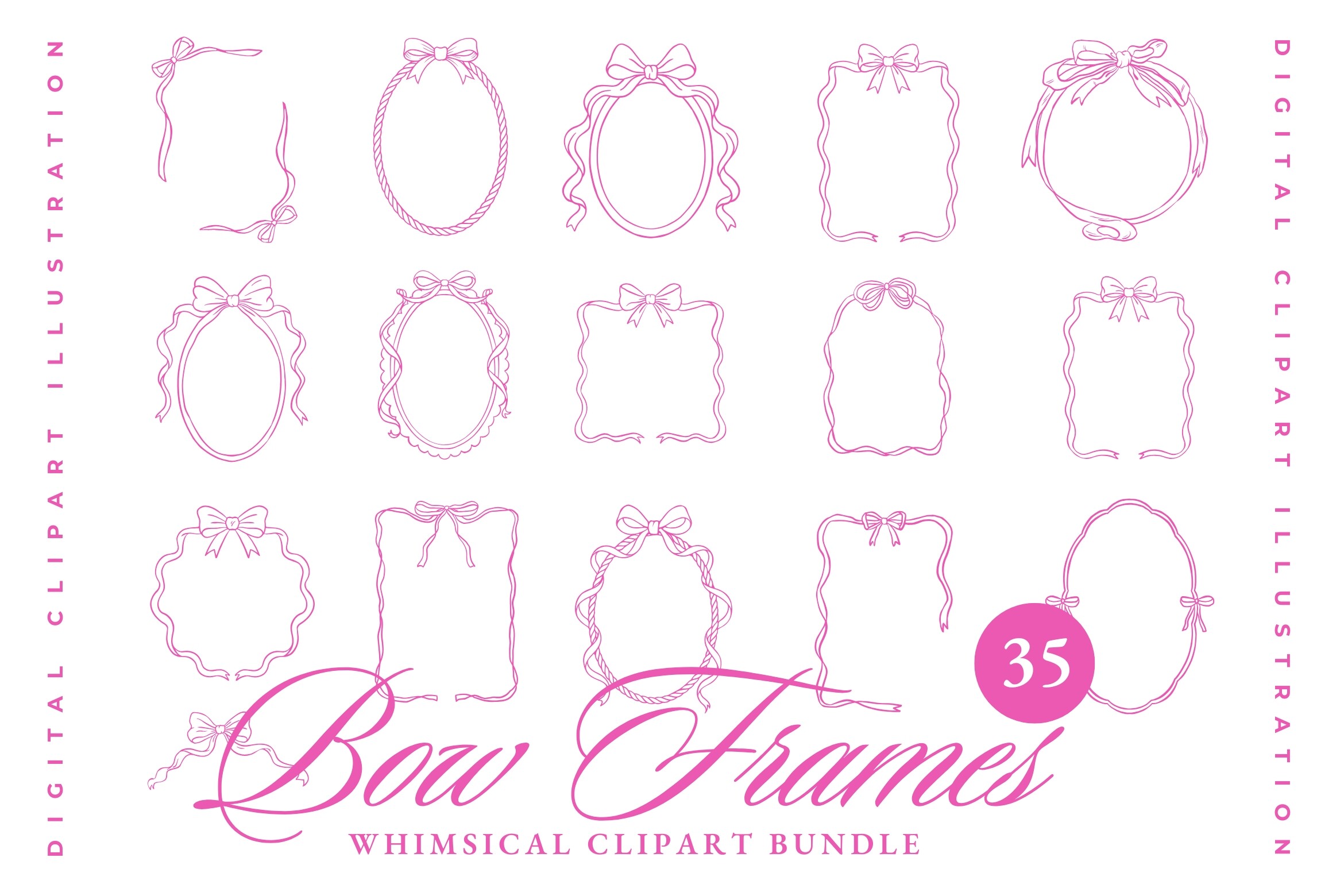 Ribbon Bow Coquette Frames