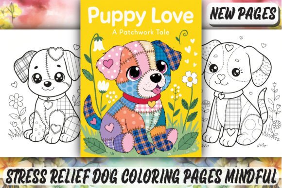 Preview of Stress Relief Dog Coloring Pages Mindful adult coloring pages