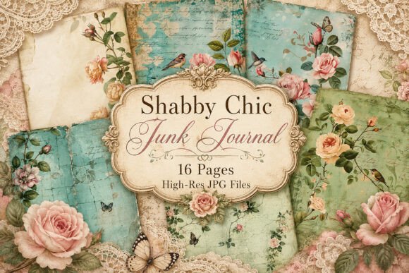 Preview of Vintage Floral Botanical Collage Paper