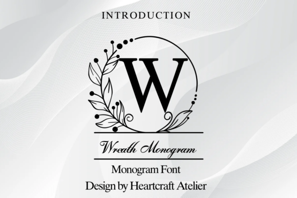 Preview specimen of Wreath Monogram decorative font