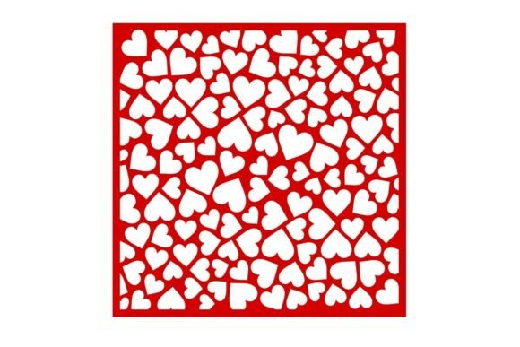 Preview of Cutout Hearts Background Mat Decor Art