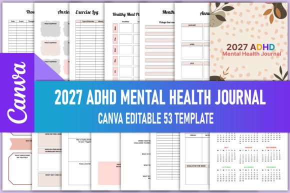 Mental Health & Self Care Planner Canva Graphic by rahimaartwork077 ...