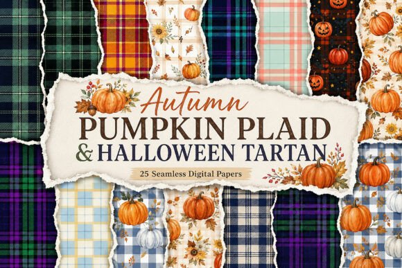 Autumn Pumpkin Plaid & Halloween