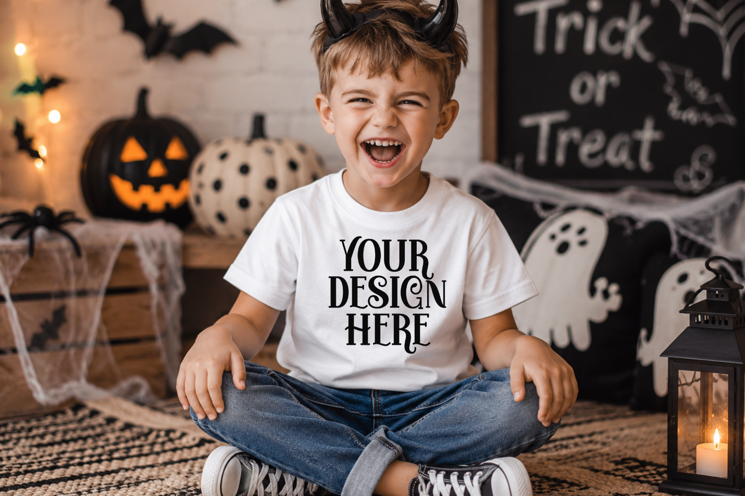 Bella Canvas 3001T Fall Halloween Mockup