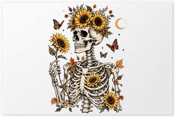 Boho Skeleton Sunflower PNG Graphic by CREATIVE DESIGN ZONE · Creative ...