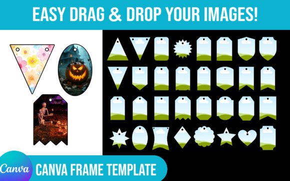 Bunting Banner Canva Frame Template