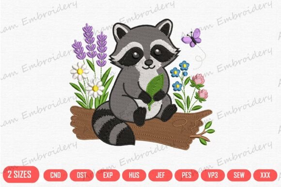 Cute Floral Raccoon
