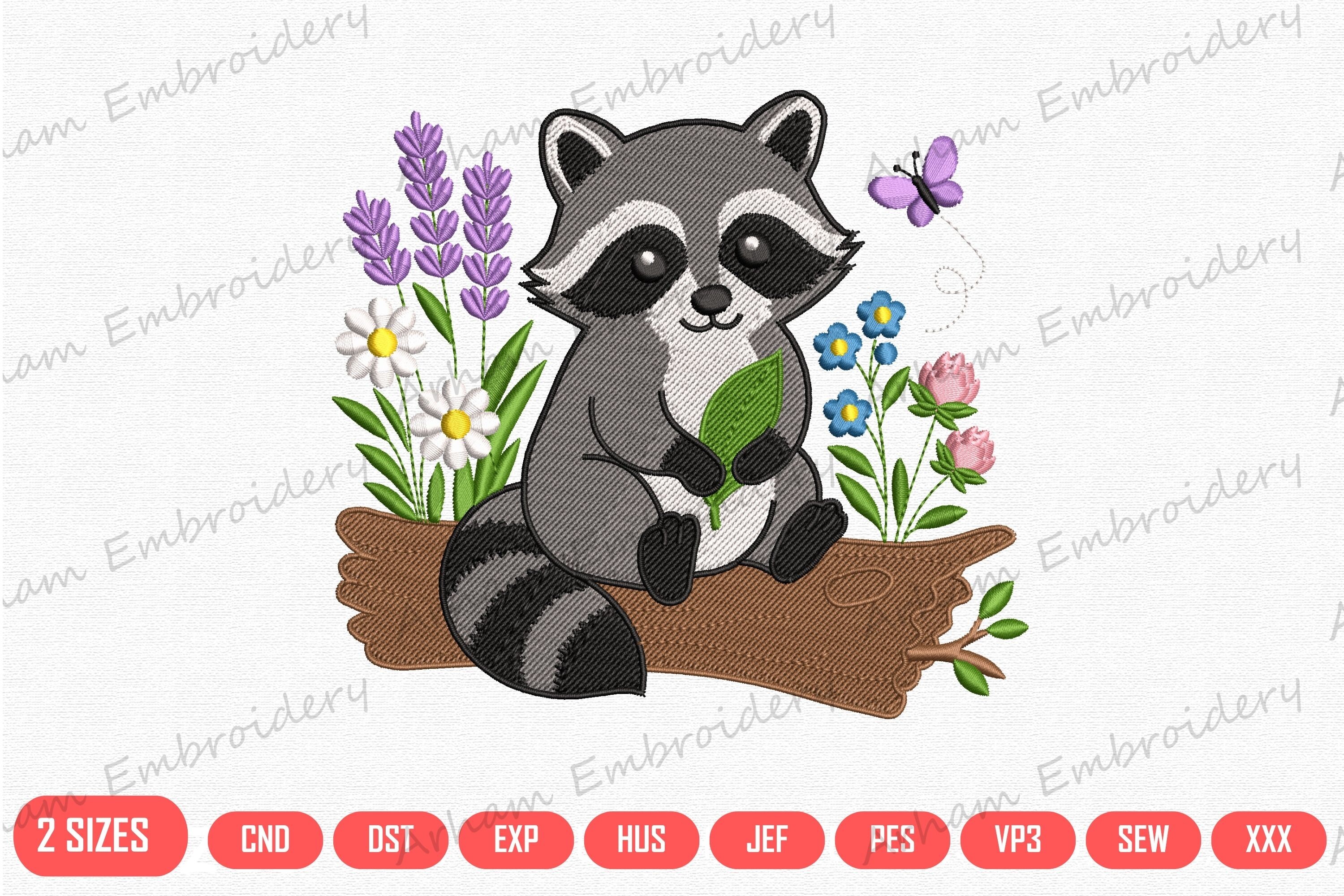 Cute Floral Raccoon