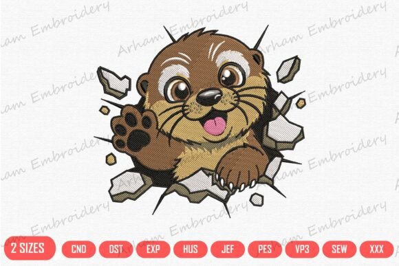 Cute Otter Breaking Wall