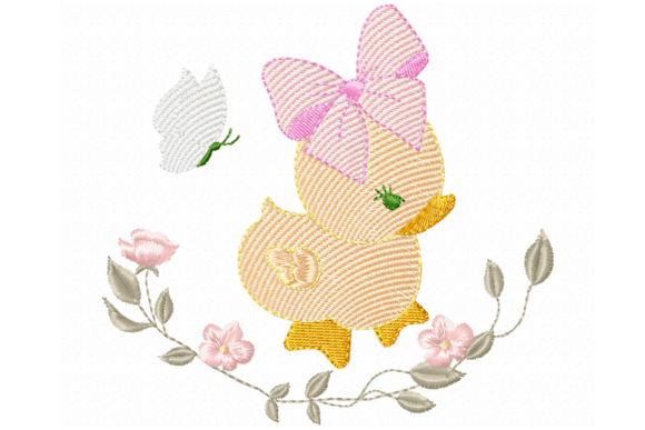 Duck Embroidery Design PES | Cute Baby