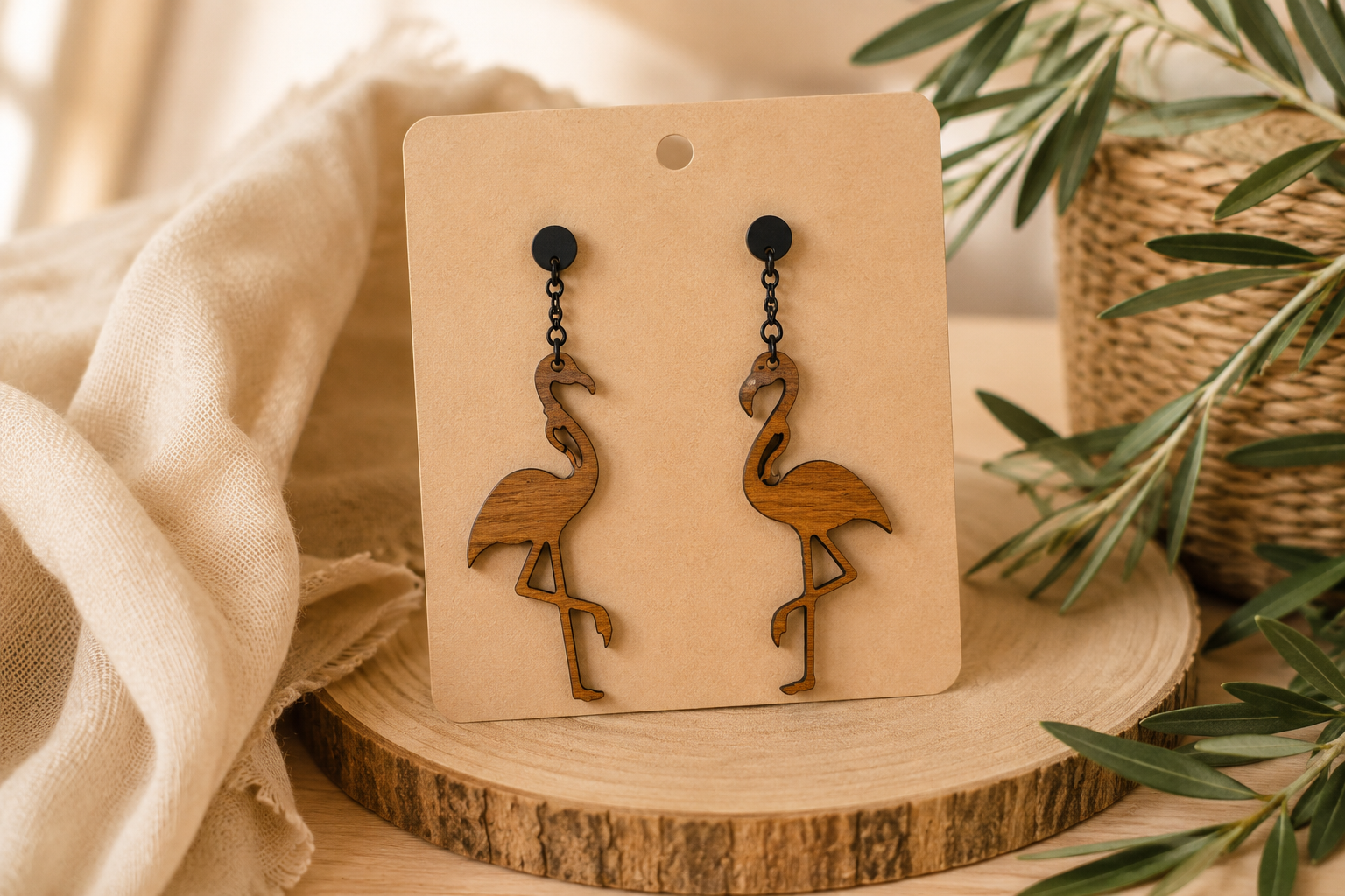 Elegant Flamingo Laser Cut Earring Desig