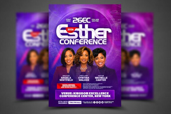 Esther Conference Church Flyer PSD