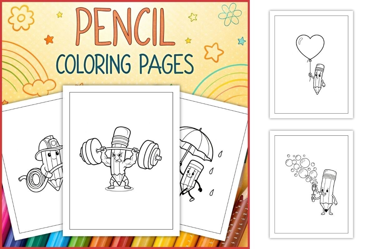 Pencil Coloring Pages for Kids