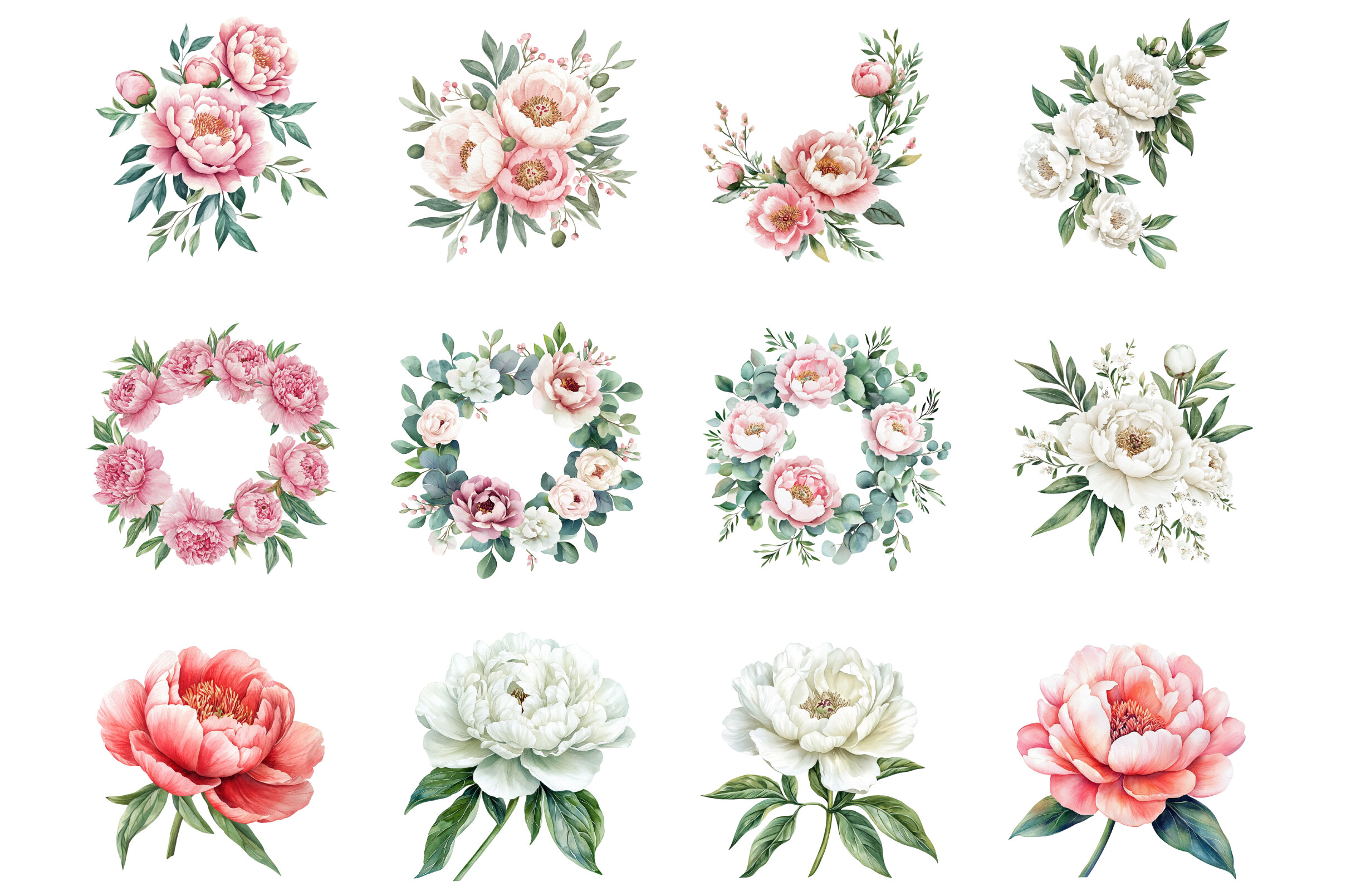 Peony Wedding Clipart Bundle - photo 2