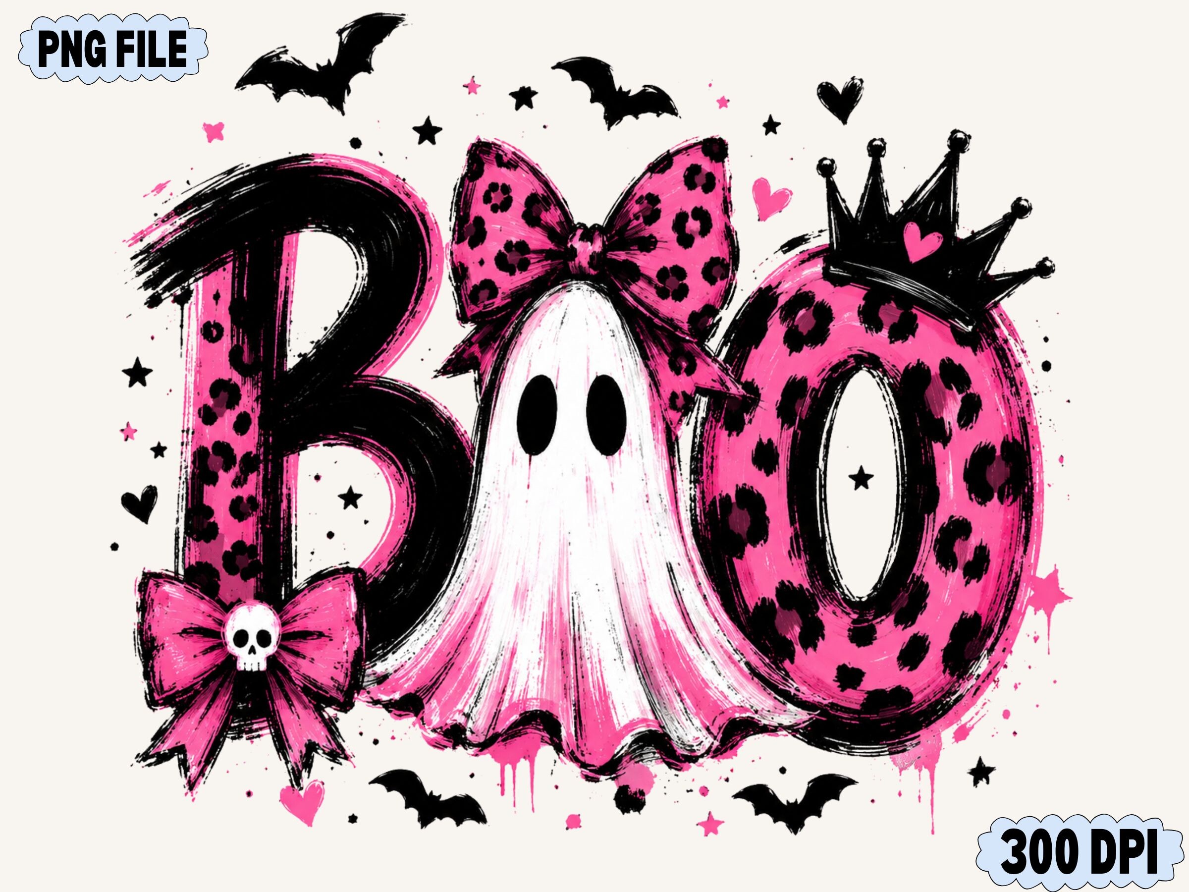 Pink Boo Ghost Bow Halloween PNG Graphic by Craft Palette · Creative ...