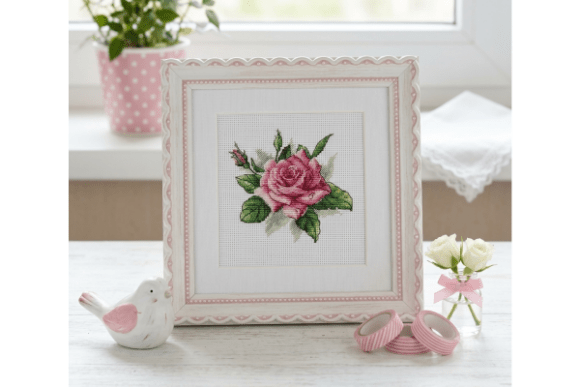 Pink Rose Cross Stitch Pattern