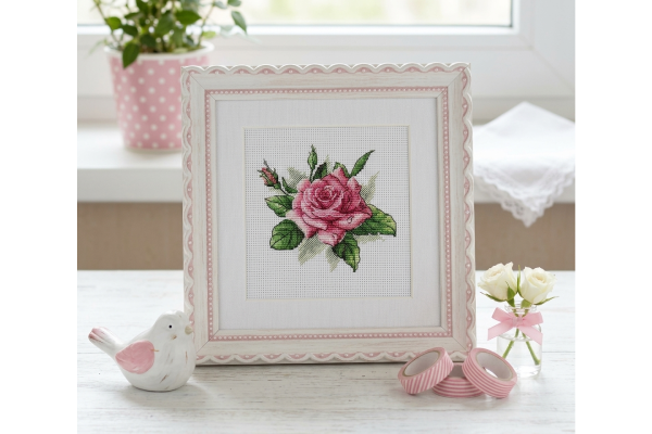 Pink Rose Cross Stitch Pattern