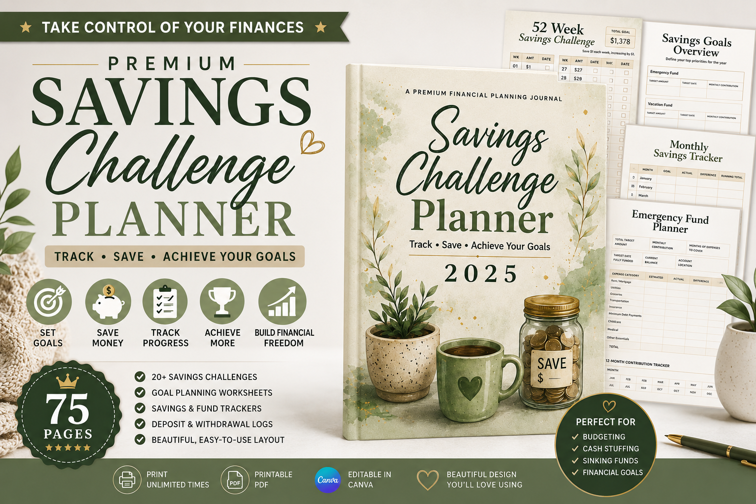 Premium Savings Challenge Planner