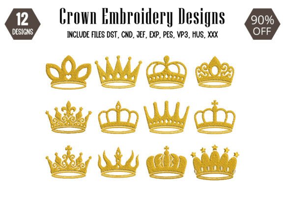 Royal Crown Embroidery Design