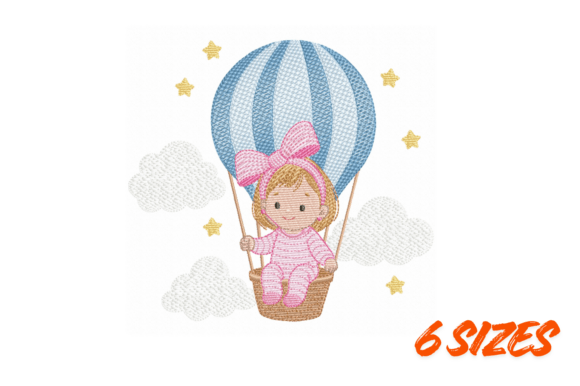 Baby Girl Balloon Embroidery Design