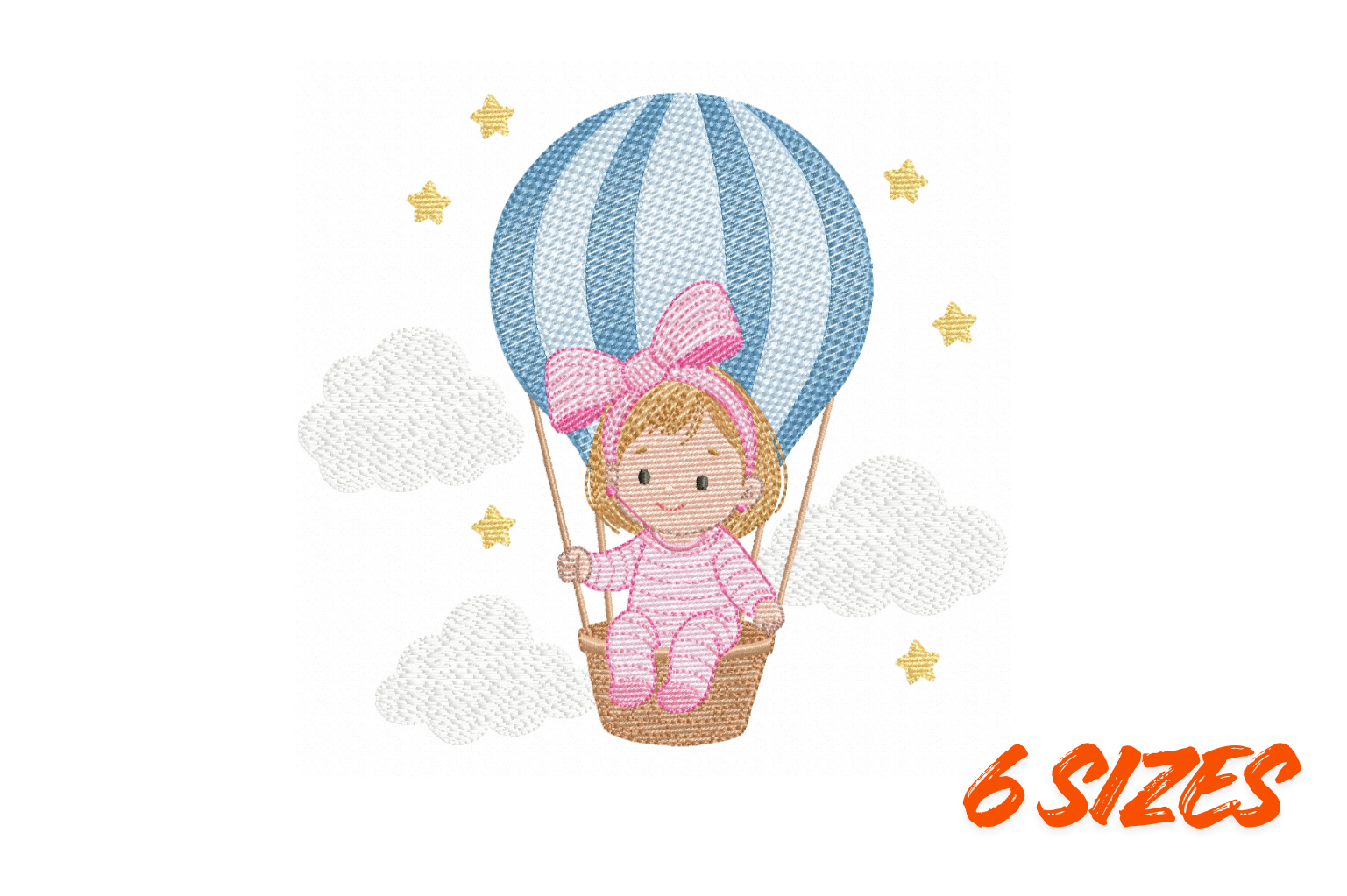Baby Girl Balloon Embroidery Design