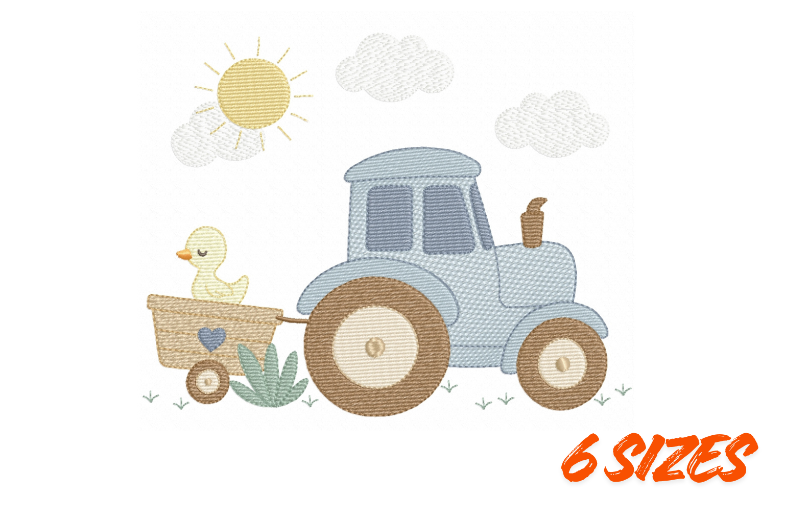 Baby Tractor Embroidery Design