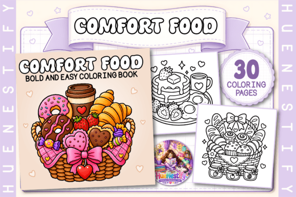 Preview of Comfort Food Bold and Easy Coloring Book adult coloring pages