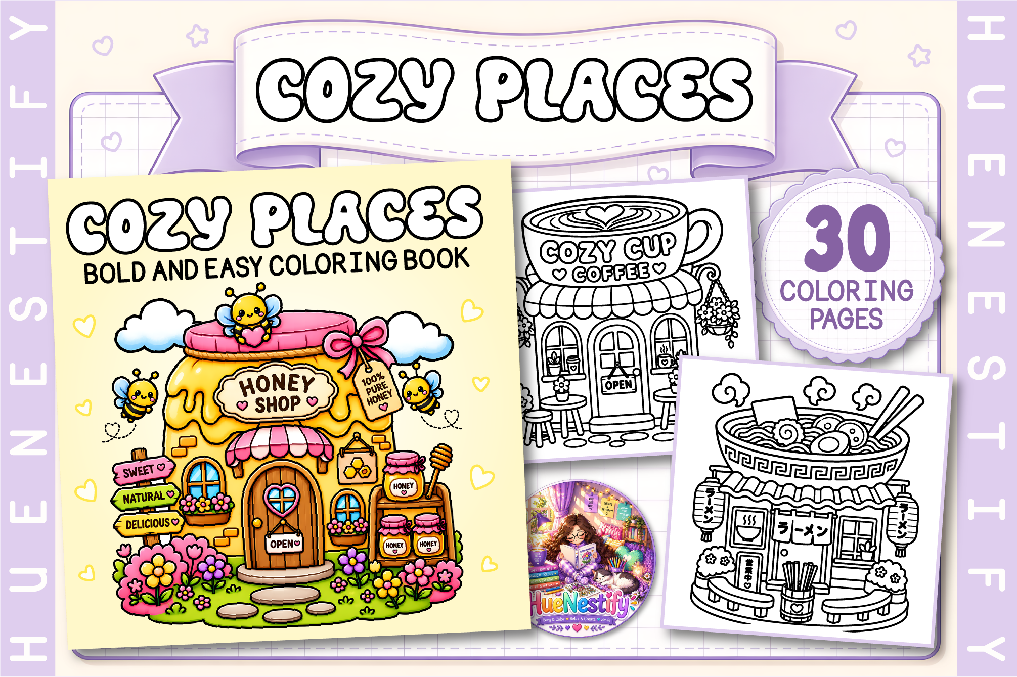 Cozy Places Bold and Easy Coloring Book