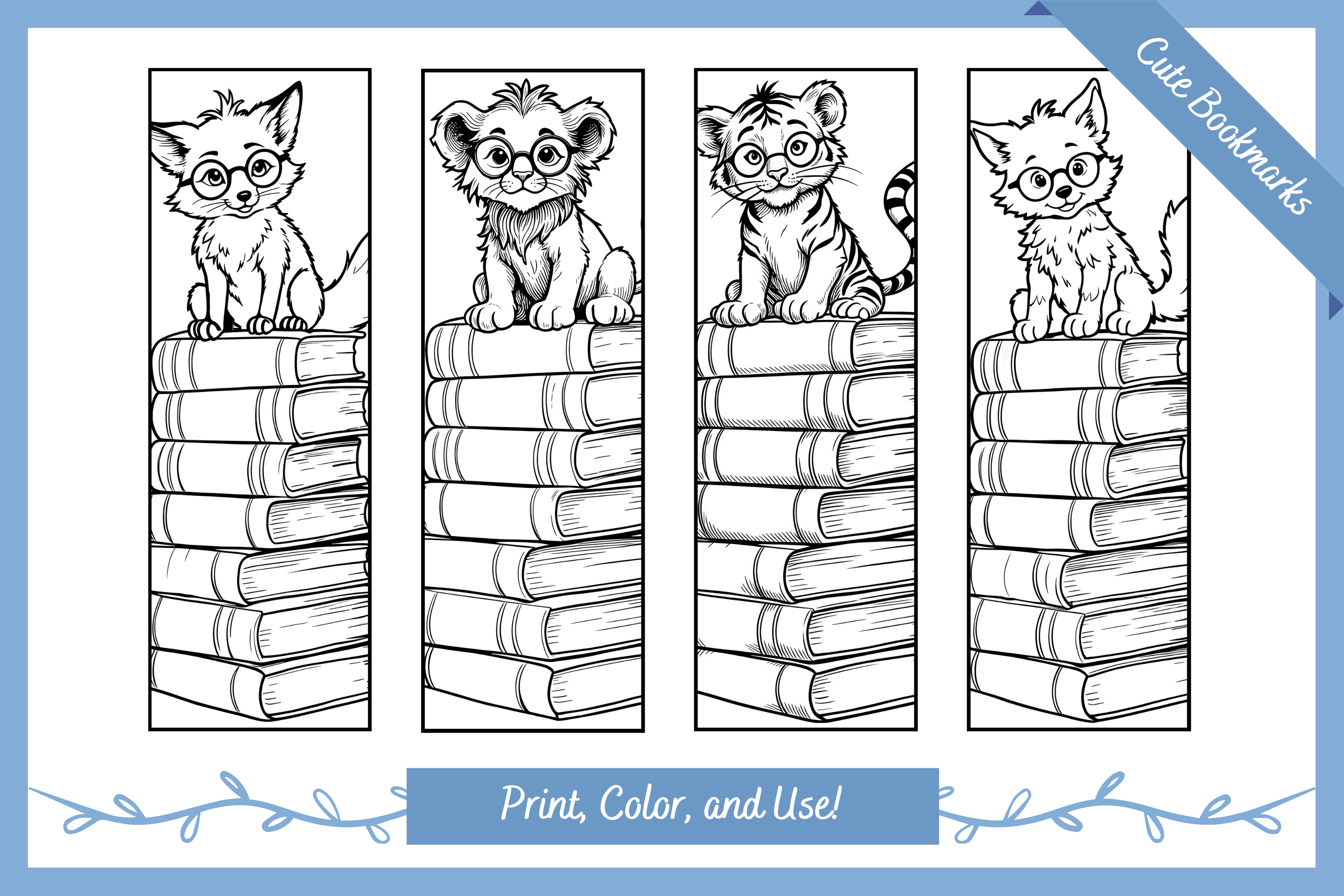 Cute Bookmarks Coloring Pages