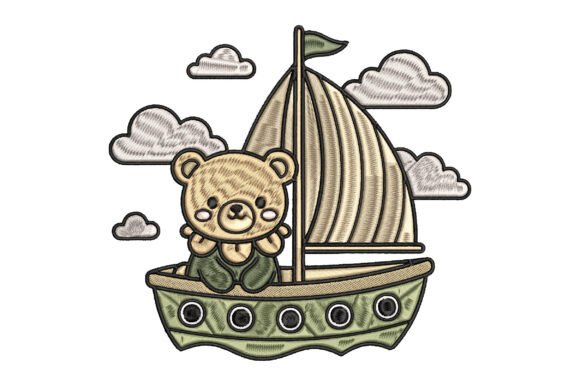 Cute Sailor Teddy Bear Embroidery Design