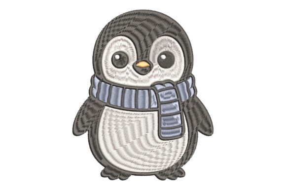 Cute Winter Penguin Embroidery Design