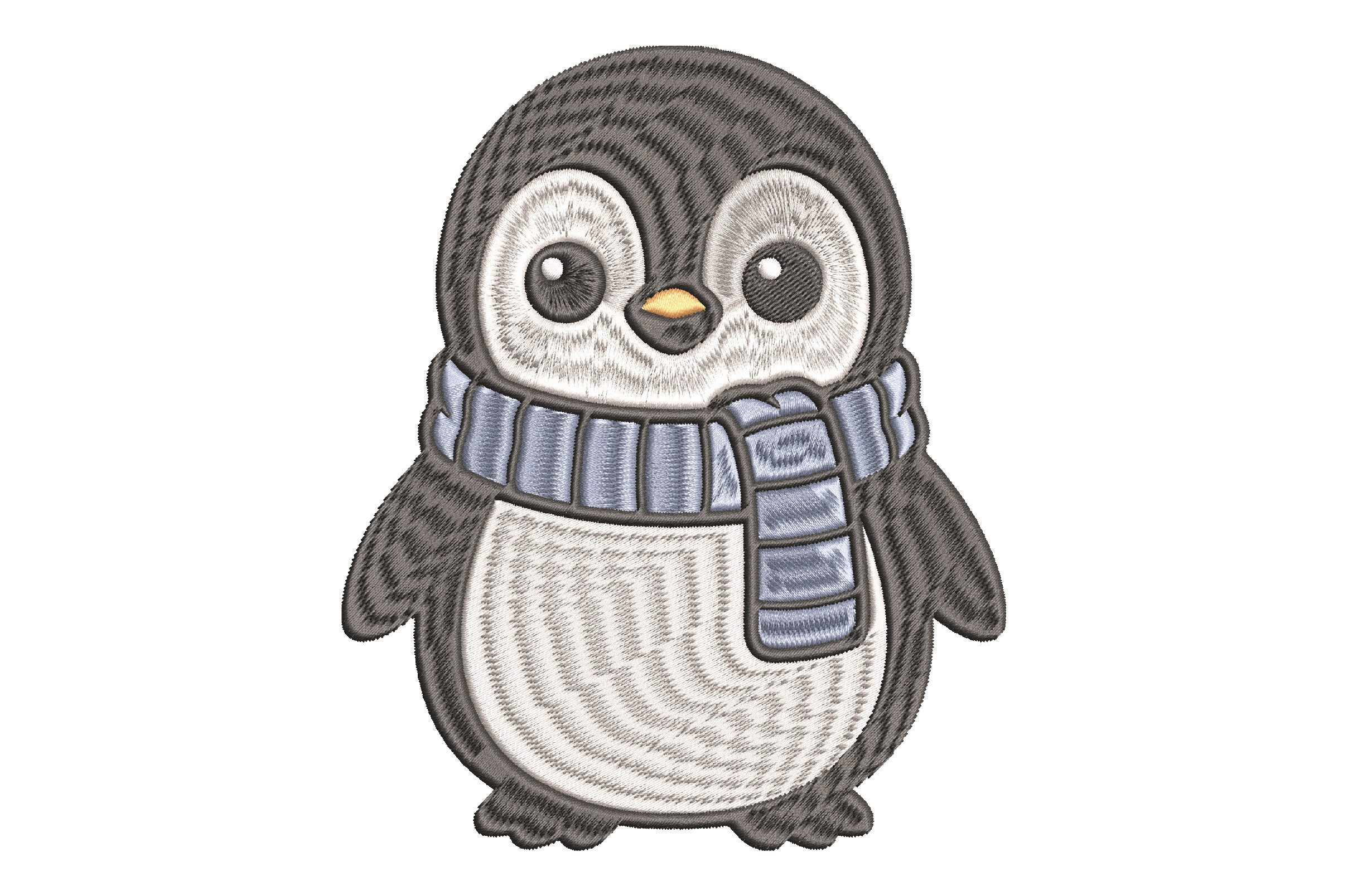 Cute Winter Penguin Embroidery Design