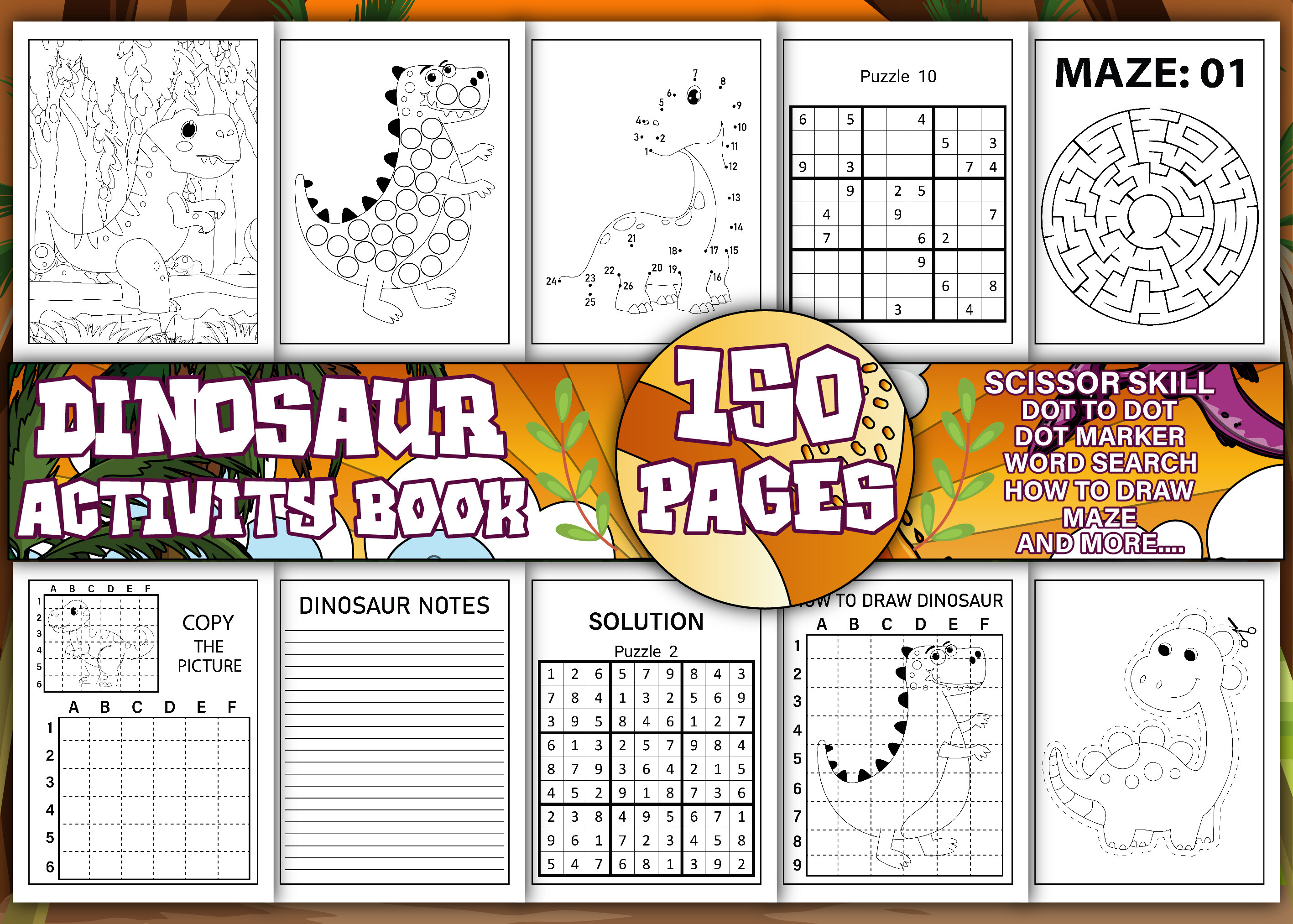 Dinosaur Activity Book for Kids Vol-1