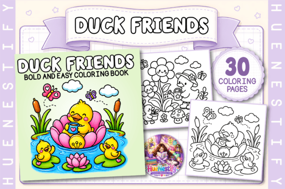 Preview of Duck Friends Bold and Easy Coloring Book adult coloring pages
