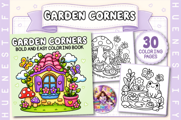 Preview of Garden Corners Coloring Book adult coloring pages