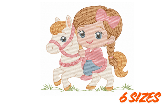 Little Cowgirl Embroidery Design