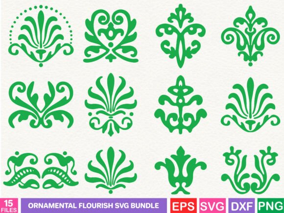 Ornamental Flourish SVG Bundle
