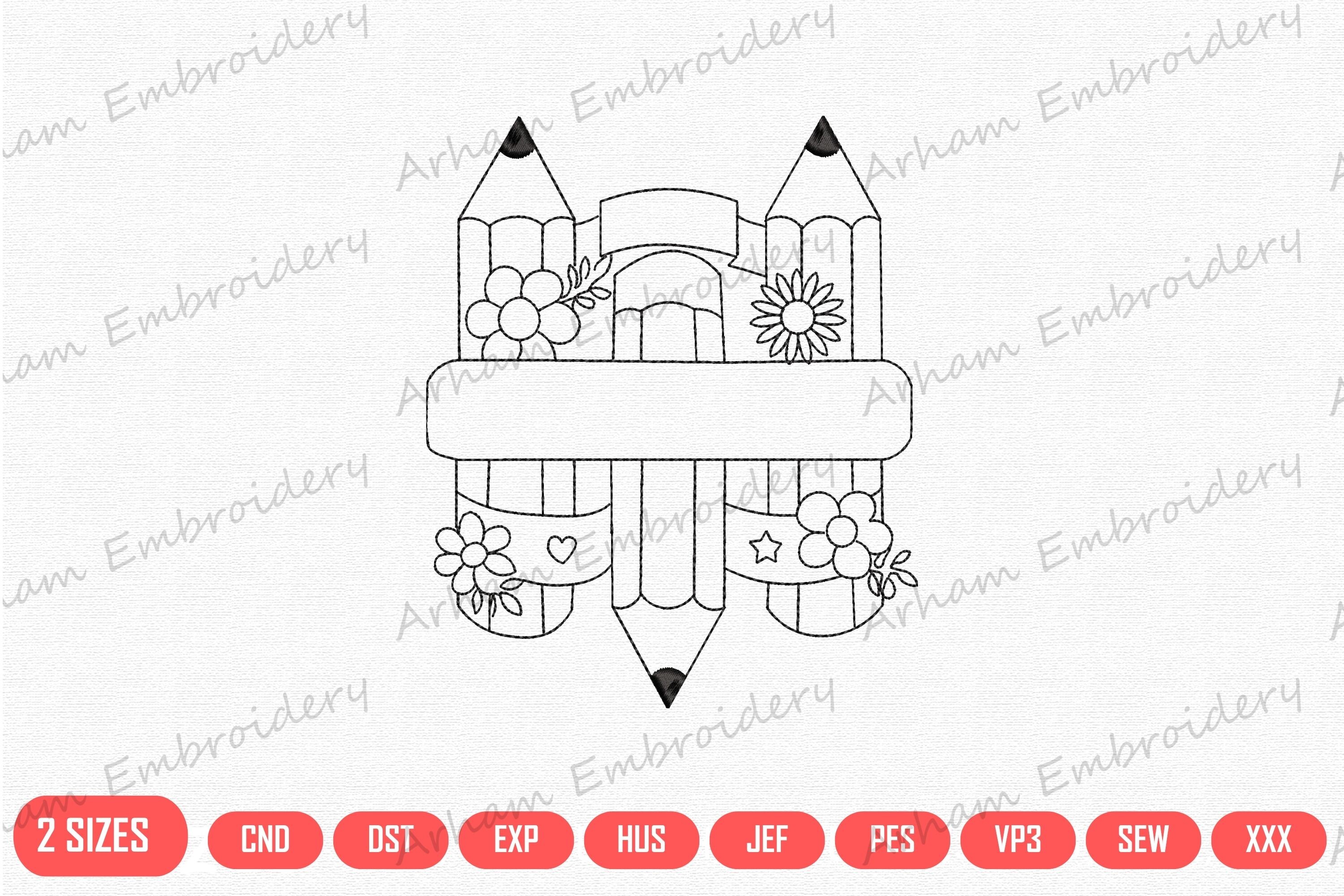 School Pencil Monogram Frame