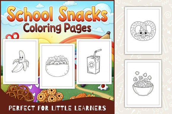 School Snacks Coloring Pages for Kids