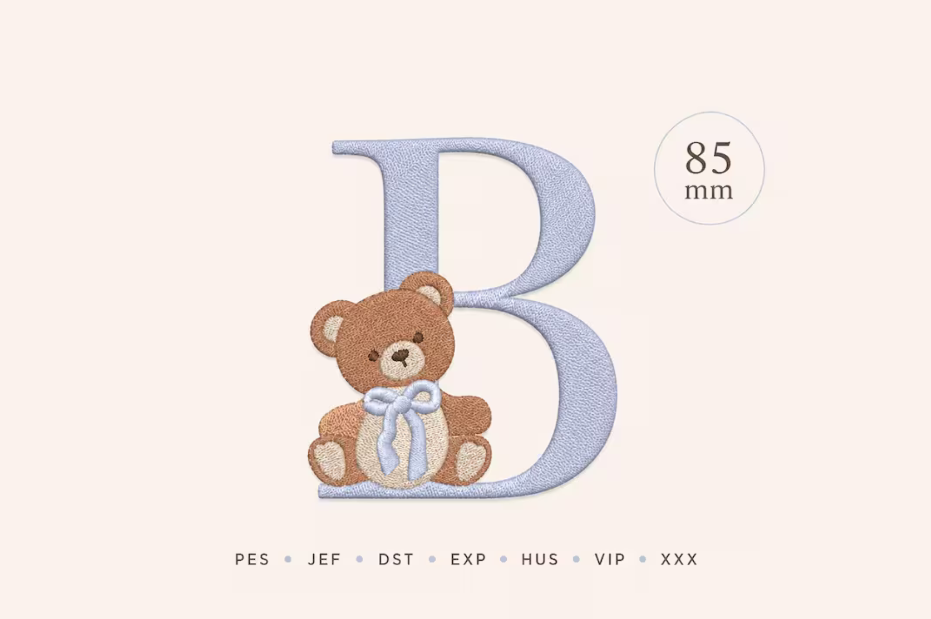 Teddy Bear Letter B Embroidery Design