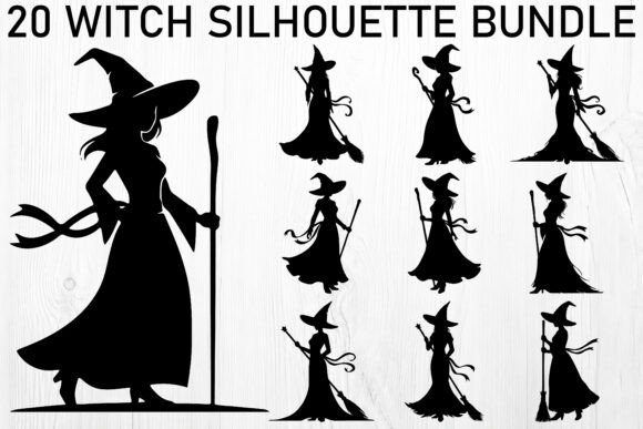 Witch Silhouette Bundle Graphic Illustrations By Graphic Divine