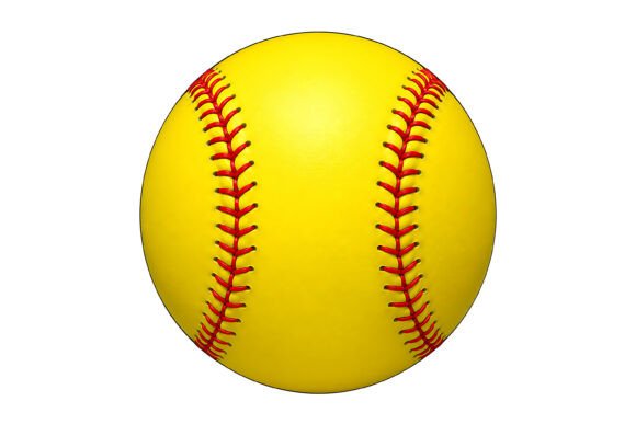 Yellow Softball Ball SVG