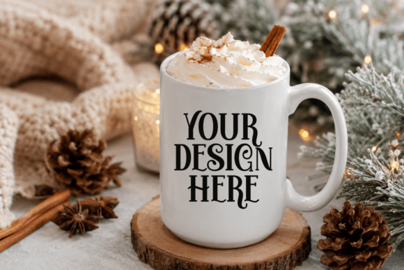15oz Christmas Mug Mockup