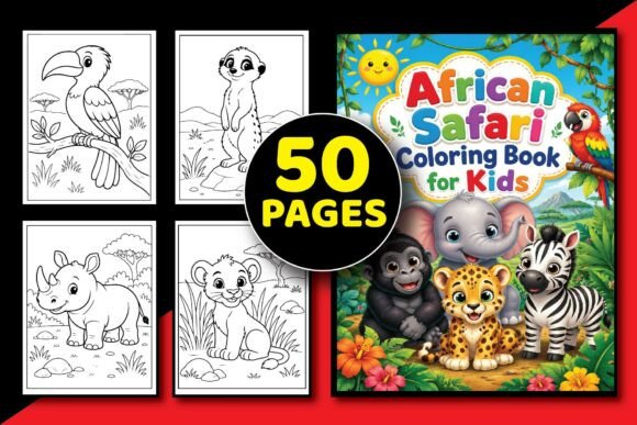 Preview of African Safari Coloring Book for Kids coloring pages for kids