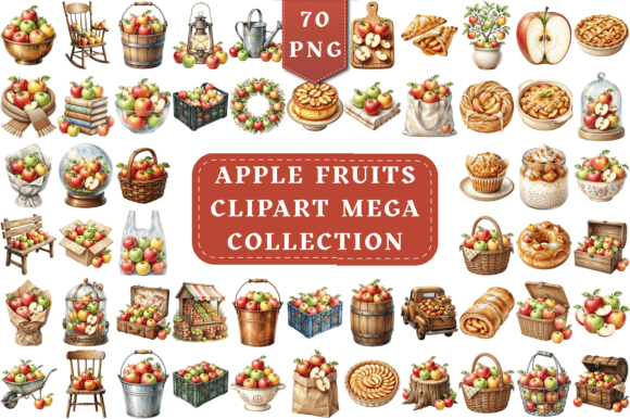Apple Fruits Clipart Mega Collection