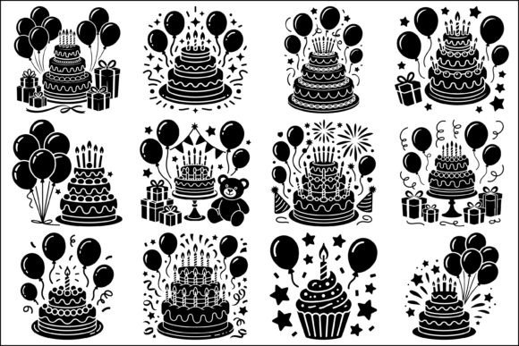 Birthday Cake SVG Bundle Set