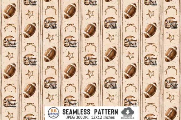 Coquette Stripes Football Pattern Paper