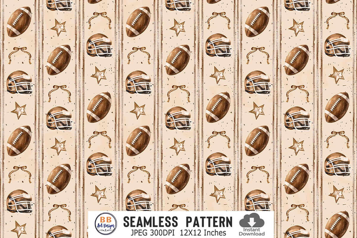 Coquette Stripes Football Pattern Paper
