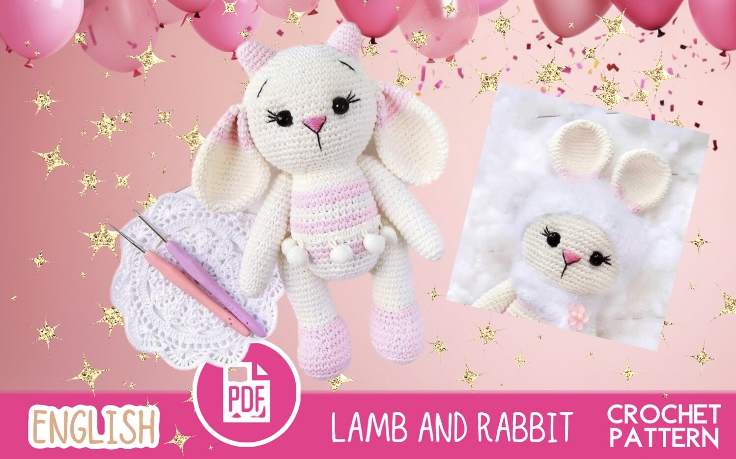 Crochet Rabbit and Lamb / Amigurumi PDF